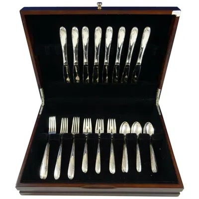 Pre-owned Towle Silversmiths Madeira By Towle Sterling Silver Flatware Service For 8 Set 32 Pieces In Black