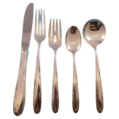 Pre-owned Towle Silversmiths Madeira By Towle Sterling Silver Flatware Set For 12 Service 75 Pieces In Brown