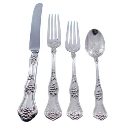 Pre-owned Towle Silversmiths Margaux By Towle Sterling Silver Flatware Set 12 Service 51 Pcs Dinner Grapes In Purple