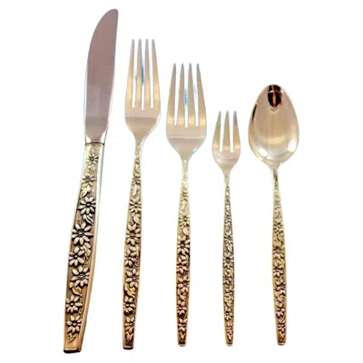 Pre-owned Towle Silversmiths Meadow Song By Towle Sterling Silver Flatware Set 8 Service 48 Pcs In Sand