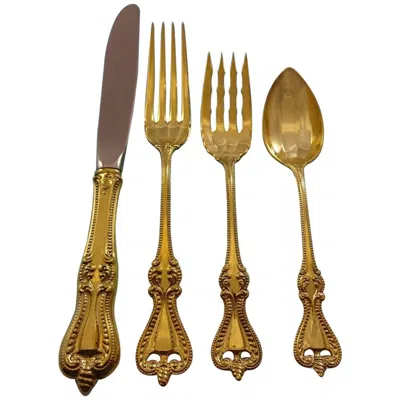 Pre-owned Towle Silversmiths Old Colonial Gold By Towle Sterling Silver Flatware Set For 8 Service Vermeil