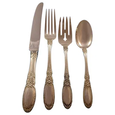 Pre-owned Towle Silversmiths Old Mirror By Towle Sterling Silver Flatware Service For 6 Set 25 Pieces In Brown