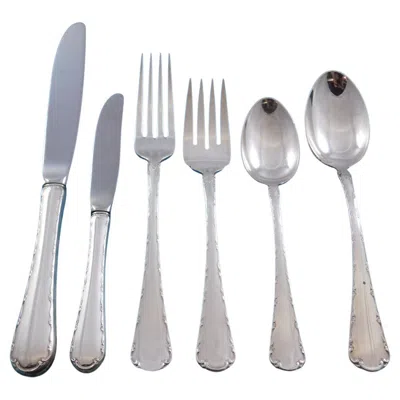 Pre-owned Towle Silversmiths Petit Point By Towle Sterling Silver Flatware Set For 12 Service 79 Pieces