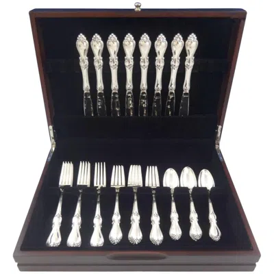 Pre-owned Towle Silversmiths Queen Elizabeth I By Towle Sterling Silver Flatware Set For Eight Service In Black