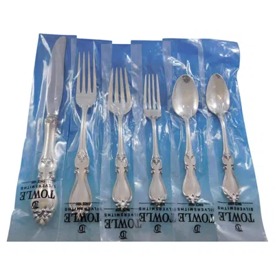 Pre-owned Towle Silversmiths Queen Elizabeth I By Towle Sterling Silver Flatware Set Service 49 Pc New Dinner In Blue