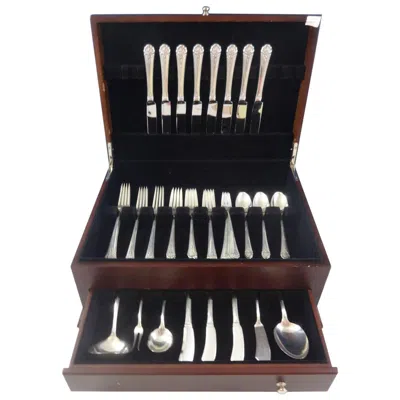 Pre-owned Towle Silversmiths Royal Windsor By Towle Sterling Silver Flatware Set For Eight Service 53 Pieces In Black