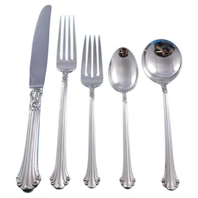 Pre-owned Towle Silversmiths Silver Plumes By Towle Sterling Silver Flatware Set For 8 Service 49 Pcs Dinner