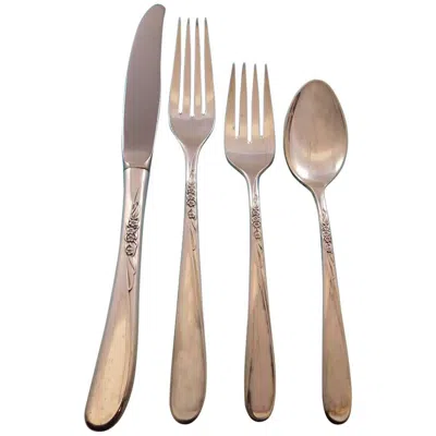Pre-owned Towle Silversmiths Silver Spray By Towle Sterling Silver Flatware Set For Eight Service 40 Pieces In Brown