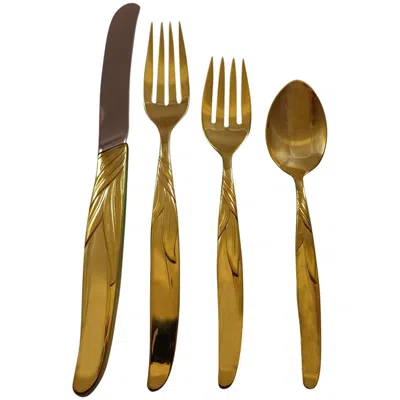 Pre-owned Towle Silversmiths Southwind Gold By Towle Sterling Silver Flatware Service Set 12 Vermeil 48 Pcs