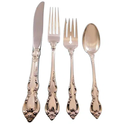 Pre-owned Towle Silversmiths Spanish Provincial By Towle Sterling Silver Flatware Set For 6 Service 24 Pieces In Sand
