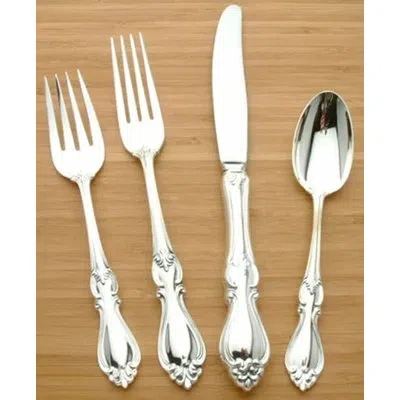 Towle Silversmiths Sterling Silver Queen Elizabeth 4 Piece Flatware Set, Service For 1