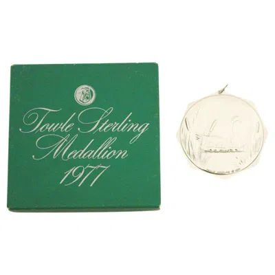 Pre-owned Towle Silversmiths Sterling Silver “seven Swans A Swimming” Christmas Ornament In Blue