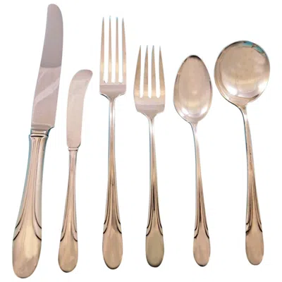 Pre-owned Towle Silversmiths Symphony By Towle Sterling Silver Flatware Set For 8 Service 51 Pieces Art Deco In Sand