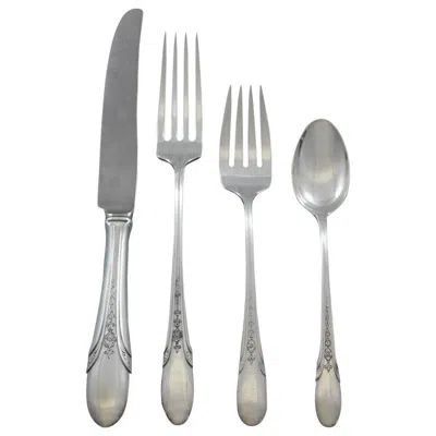 Pre-owned Towle Silversmiths Symphony Chased By Towle Sterling Silver Flatware Set For 8 Service 34 Pieces