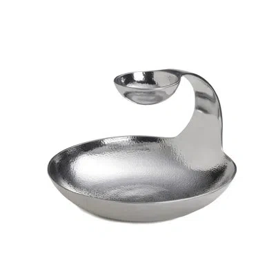Towle Silversmiths Towle Hammersmith Gooseneck Chip And Dip Server, 11-inch In Silver