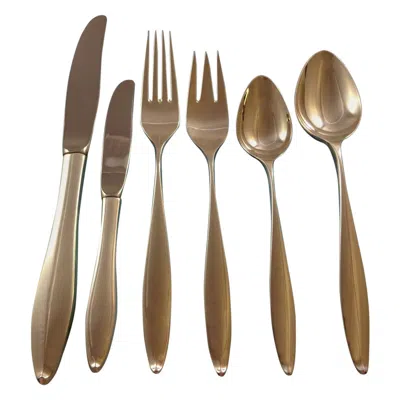 Pre-owned Towle Silversmiths Vespera By Towle Sterling Silver Flatware Set For 8 Service 53 Pieces Modern In Brown