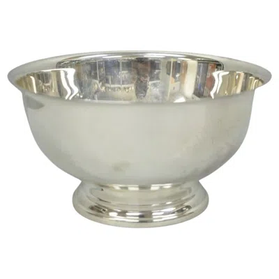 Pre-owned Towle Silversmiths Vintage Mid Century Modern Towle Silver Plated 8.5" Round Footed Serving Bowl