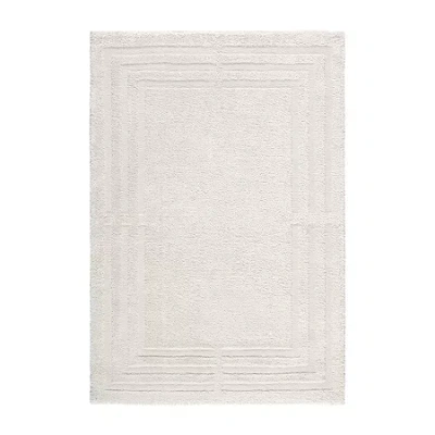 Town & Country Cloud Shag Geometric Washable Indoor Rectangular Area Rug In Neutral