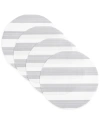TOWN & COUNTRY LIVING BASICS CABANA STRIPE INDOOR/OUTDOOR PLACEMATS 4-PACK SET, REVERSIBLE, 15" ROUND
