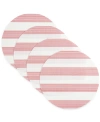 Town & Country Living Basics Cabana Stripe Indoor/outdoor Placemats 4-pack Set, Reversible, 15" Round In Red,white