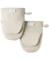 Town & Country Living Basics Silicone Basketweave Mini Oven Mitts, Set Of 2 In Beige