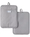 Town & Country Living Basics Silicone Basketweave Pot Holders, Set Of 2 In Grey