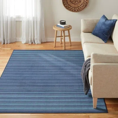 Town & Country Living Town & Country Basics Layne Everwash Non-slip Backing Area Rug Navy Blue/blue