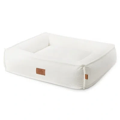Town & Country Living Town & Country Luxe Cuddletown Cozy Bolster Pet Bed Cozy & Calming Dark Grey For Small To Medium Dog In Cream