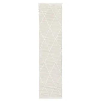 Town & Country Living Town & Country Luxe Tretta Contemporary Diamonds Runner Area Rug With Plush High-low Texture, Ivory In White