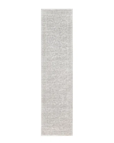 Town & Country Luxe Textured Medallion Tile Area Rug In Gray