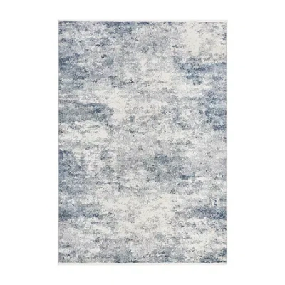 Town & Country Rein Pattern Washable Indoor Rectangular Area Rug In Blue