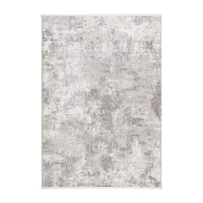 Town & Country Rein Pattern Washable Indoor Rectangular Area Rug In Gray
