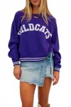Town Pride Wildcats Raglan Sweater In Purple In Purple