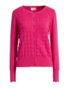Toy G. Woman Cardigan Fuchsia Size S/m Viscose, Polyester, Polyamide In Pink
