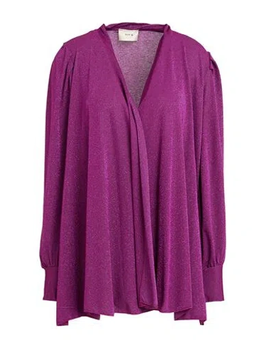 Toy G. Woman Cardigan Mauve Size S Viscose, Polyester, Elastane In Purple