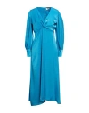 Toy G. Woman Midi Dress Azure Size M Polyester In Blue