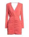 Toy G. Woman Mini Dress Coral Size M Polyester, Elastane In Red