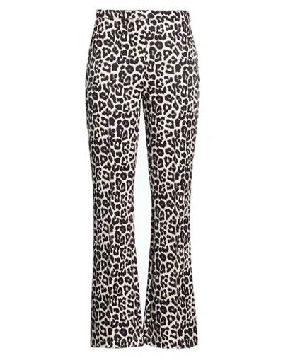 Toy G. Woman Pants Black Size 8 Polyester, Elastane In Animal Print