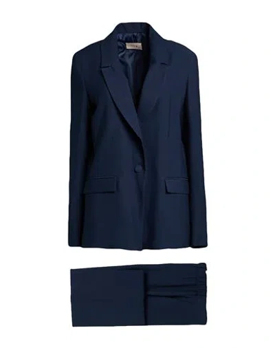 Toy G. Woman Suit Navy Size 12 Polyester, Elastane In Blue