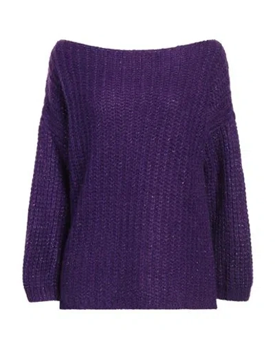Toy G. Woman Sweater Purple Size M/l Acrylic, Polyamide, Mohair Wool, Wool