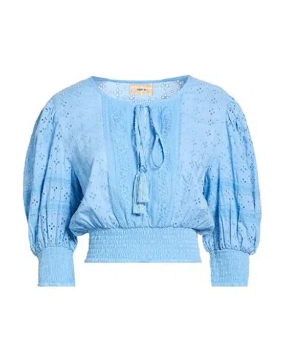 Toy G. Woman Top Light Blue Size 10 Cotton, Elastane
