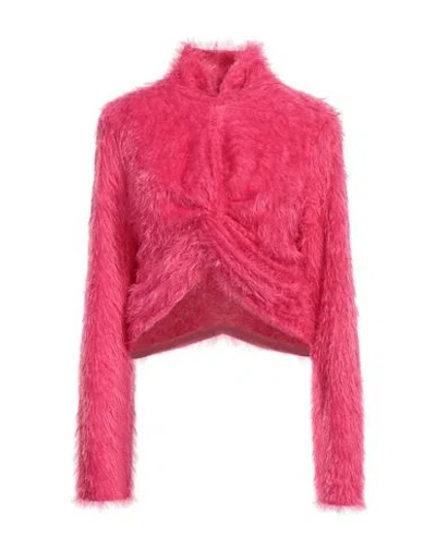 Toy G. Woman Turtleneck Fuchsia Size L Nylon, Polyester In Pink