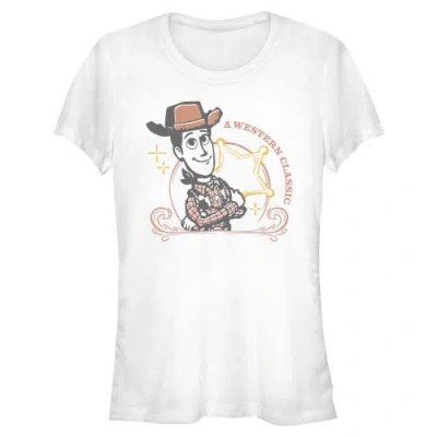 Toy Story 5 Junior's  A Western Classic Badge Graphic T-shirt In White