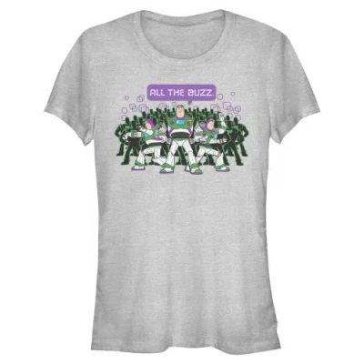 Toy Story 5 Junior's  All The Buzz Clones Graphic T-shirt In Athletic Heather