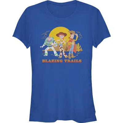 Toy Story 5 Junior's  Blazing Trails Graphic T-shirt In Royal Blue