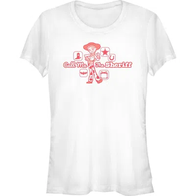Toy Story 5 Junior's  Call Me The Sheriff Graphic T-shirt In White