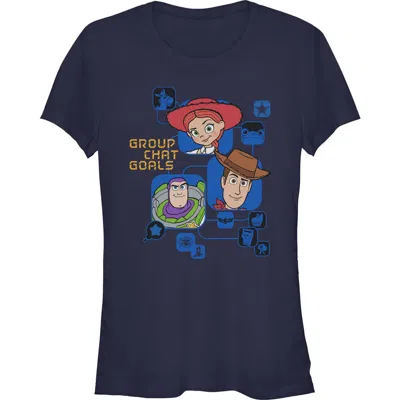 Toy Story 5 Junior's  Group Chat Goals Graphic T-shirt In Blue