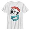 Toy Story Boy's  Forky Smiling Face  Graphic T-shirt In White