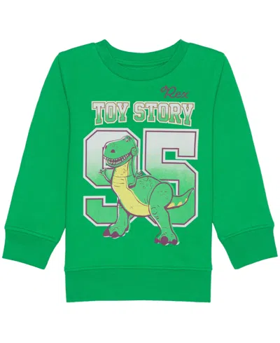 Toy Story Babies' Boys Toddler 2t-5t Rex Crewneck Sweatshirt In Green