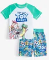 Toy Story Toddler Boys Rash Guard & Swim Trunks Two-piece Swimsuit In Green